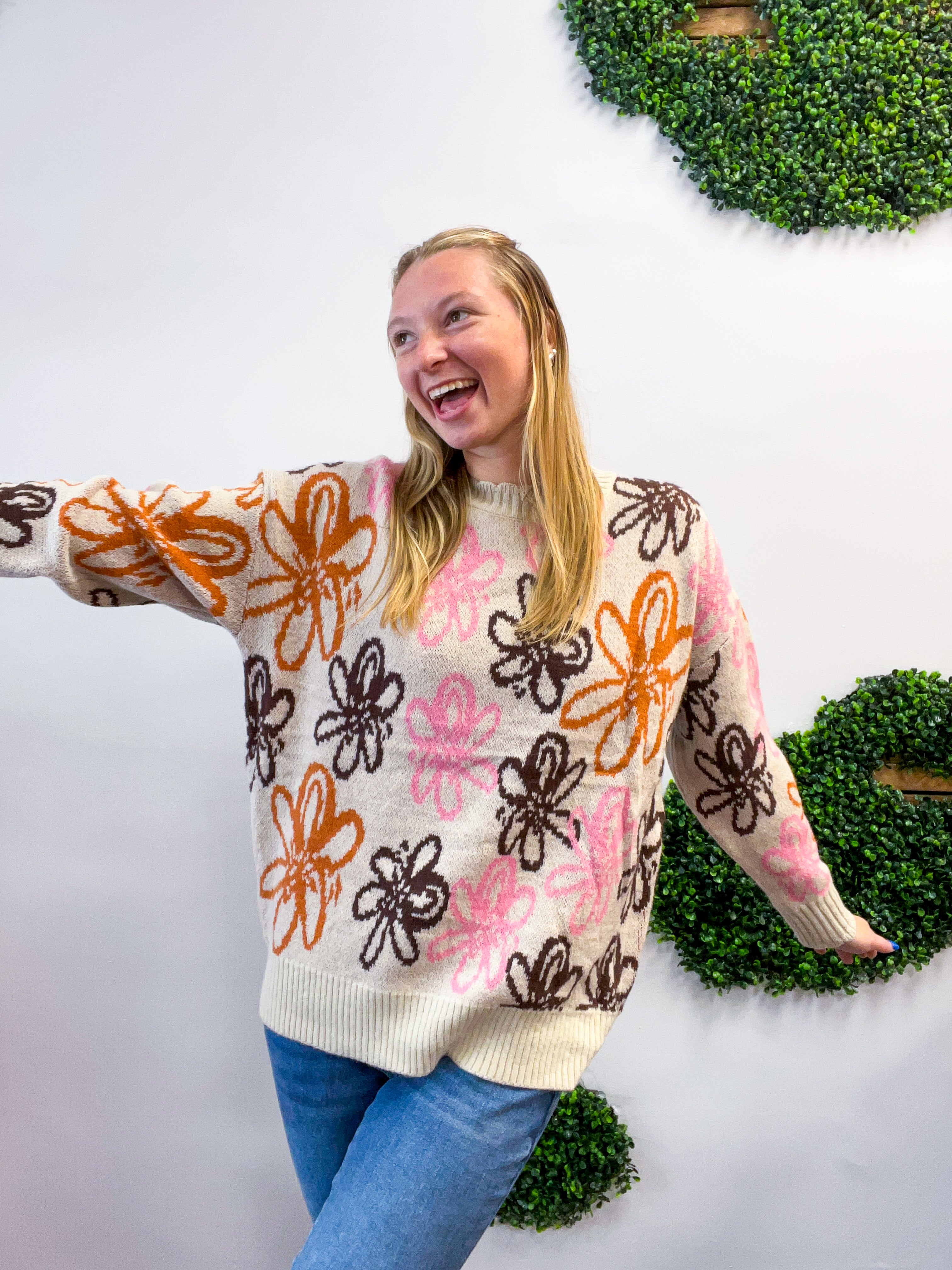 Retro Petals Sweater