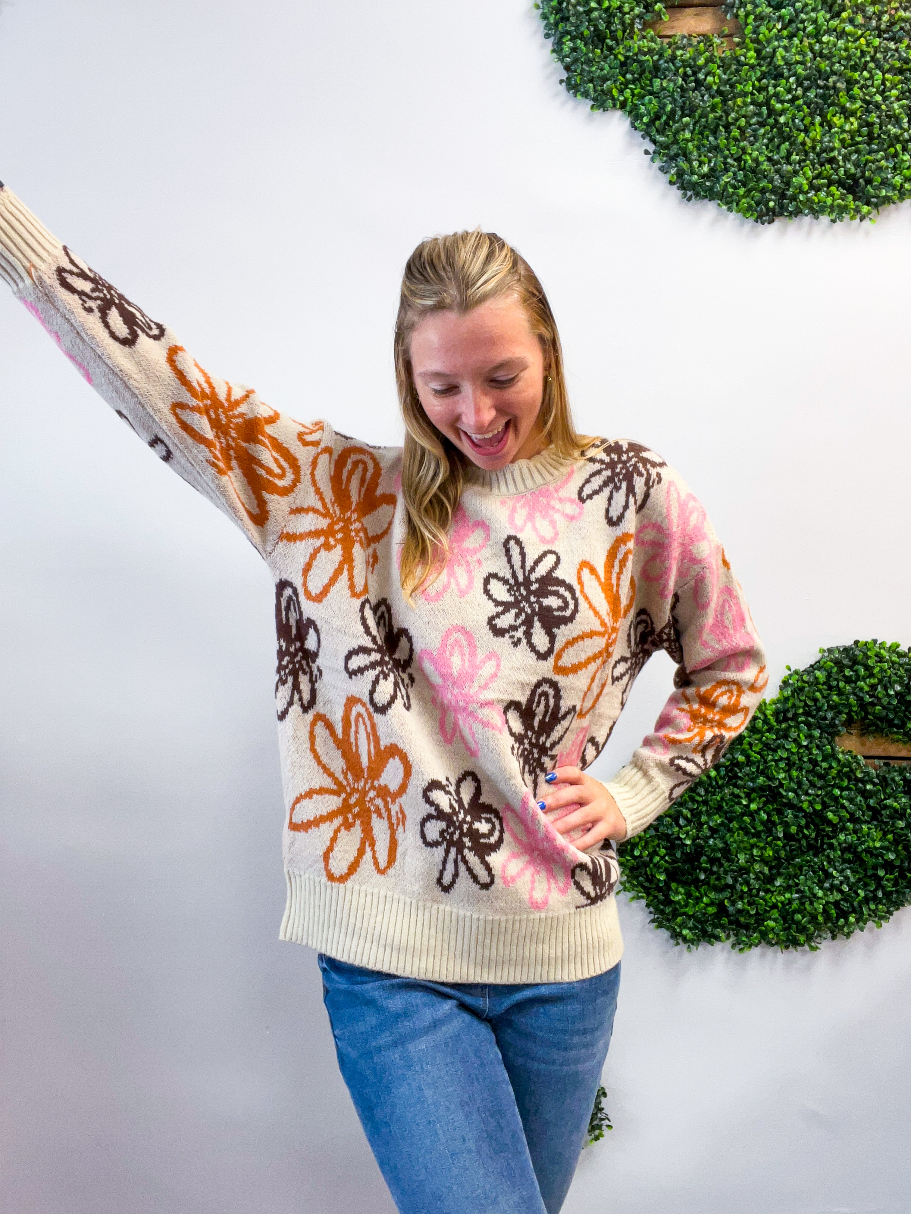 Retro Petals Sweater