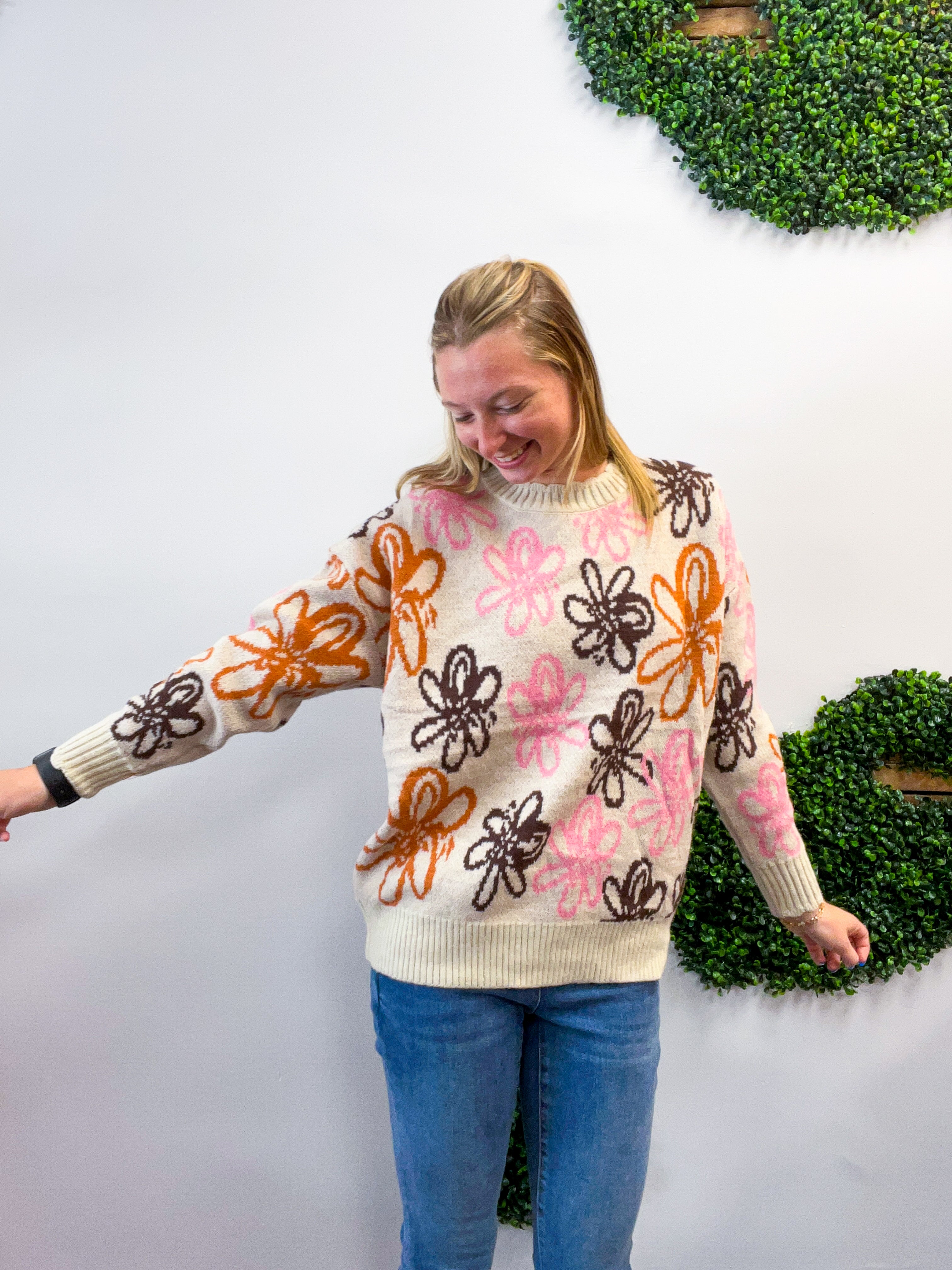 Retro Petals Sweater