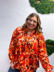 Spiced Petals Satin Blouse