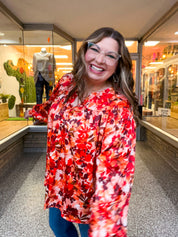 Spiced Petals Satin Blouse