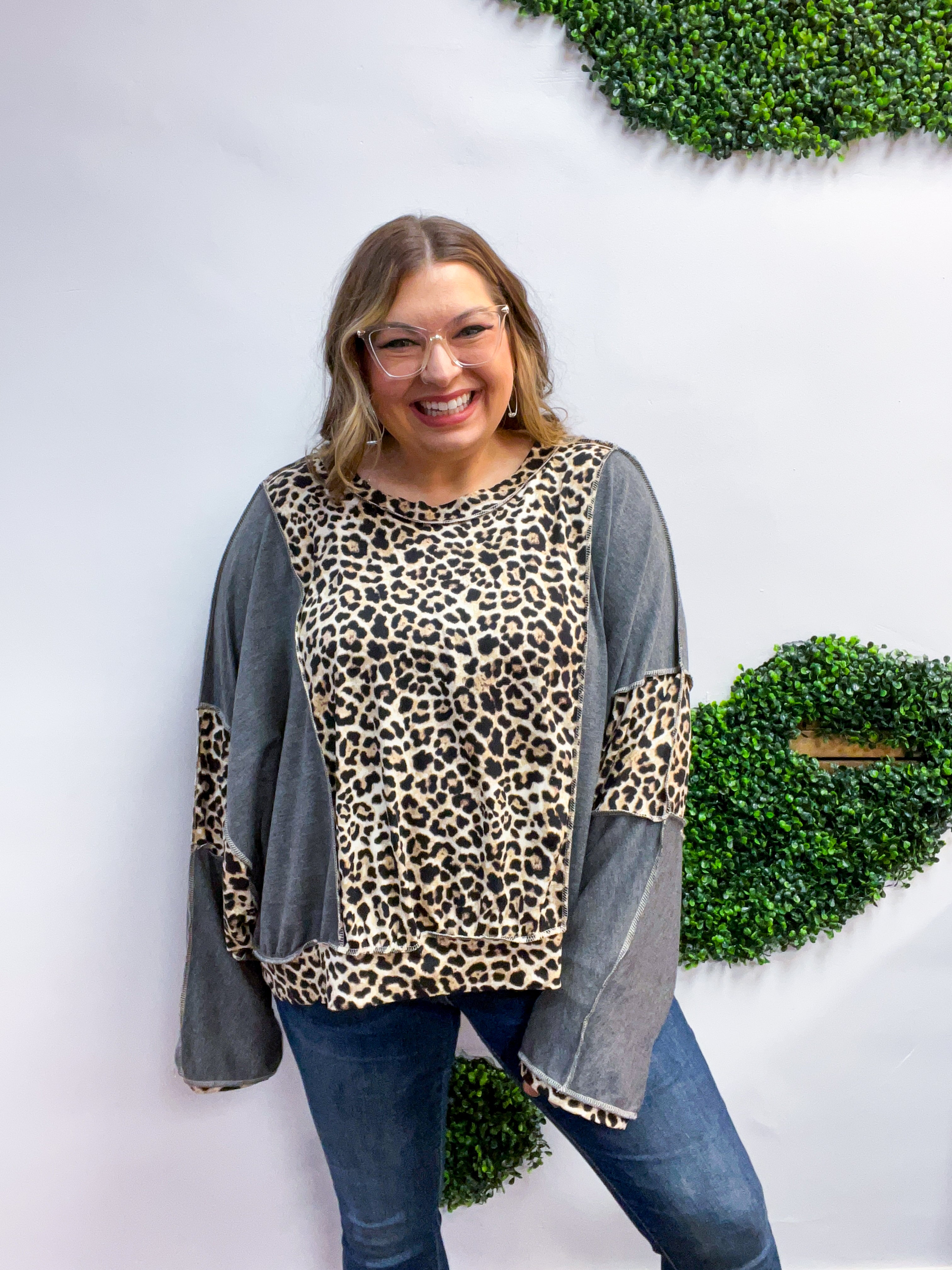 Fallin’ for Spots Pullover in Charcoal