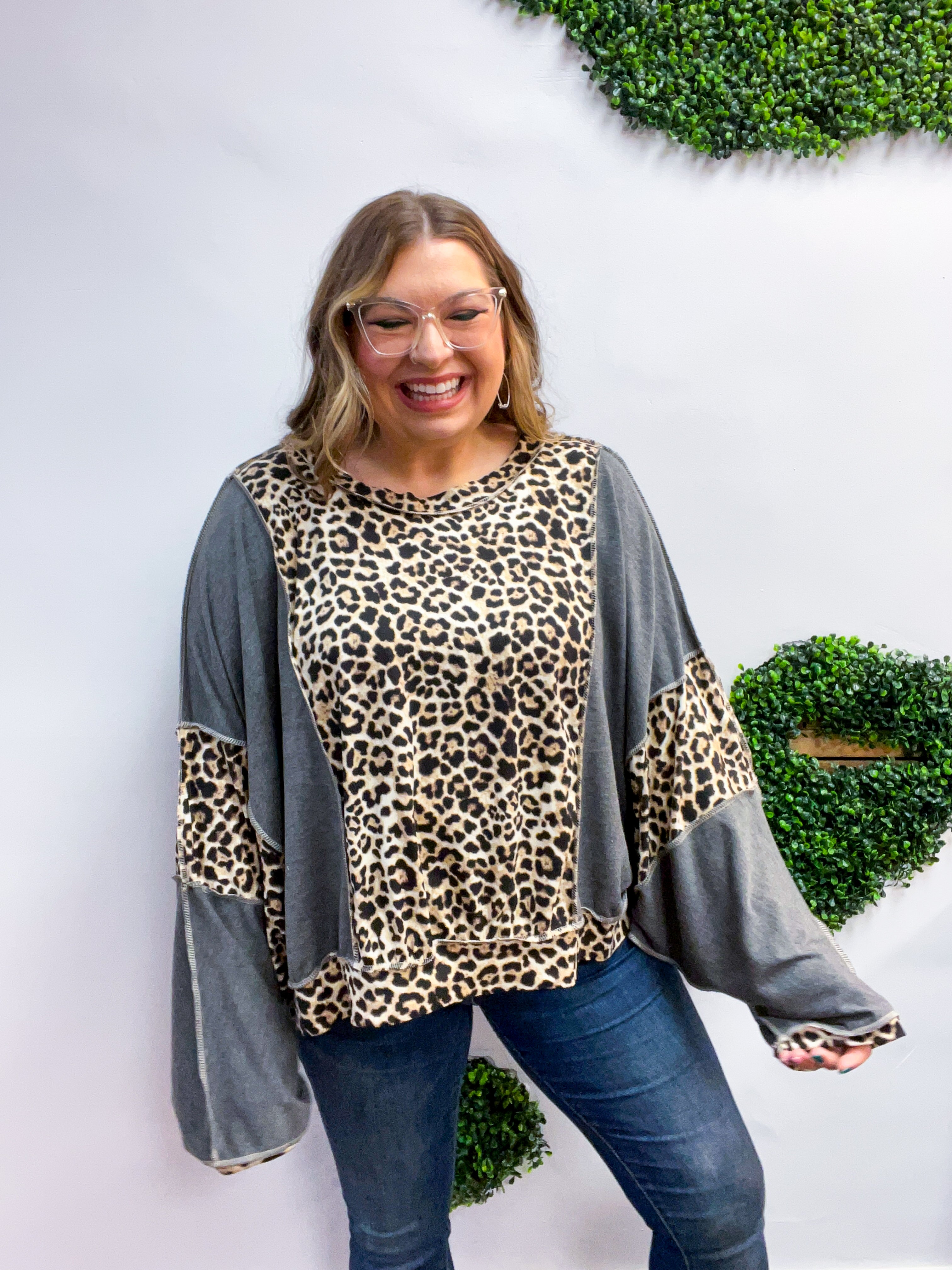 Fallin’ for Spots Pullover in Charcoal