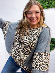 Fallin’ for Spots Pullover in Charcoal