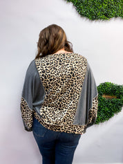 Fallin’ for Spots Pullover in Charcoal