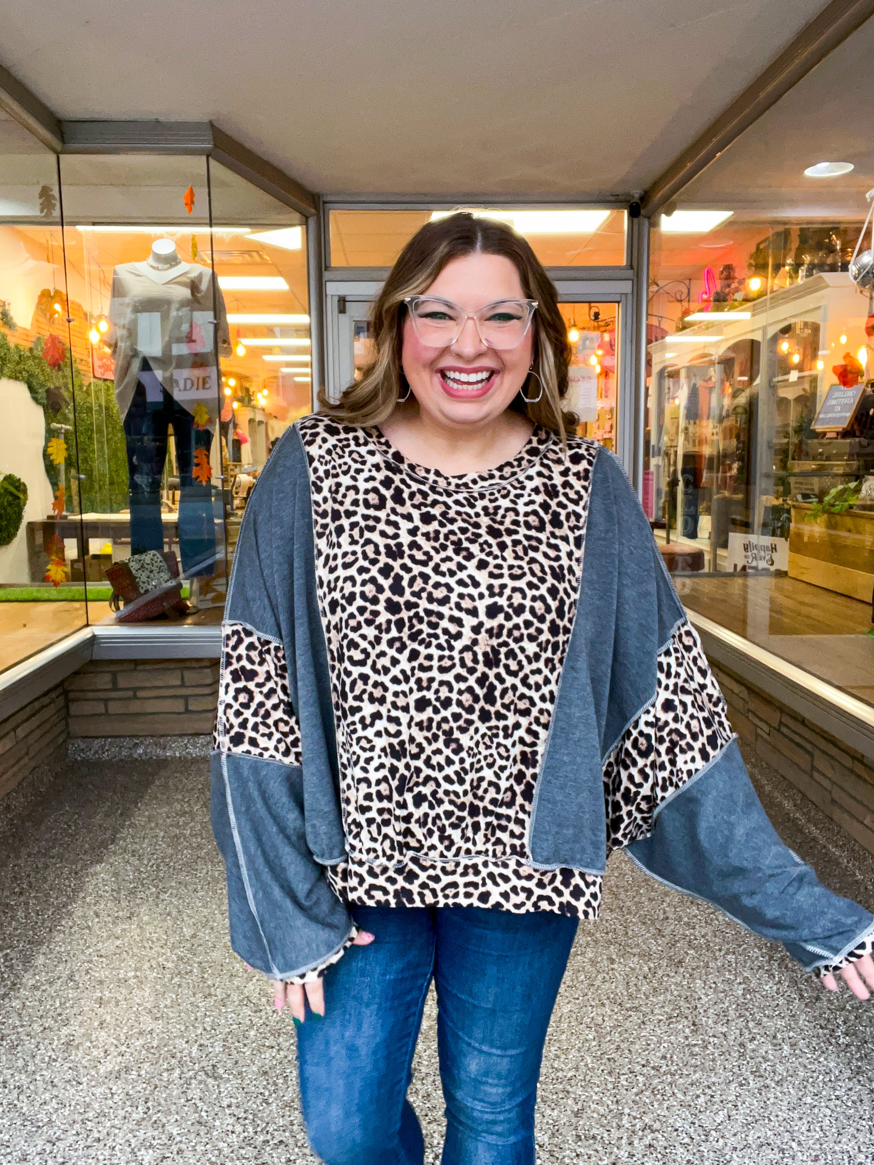 Fallin’ for Spots Pullover in Charcoal