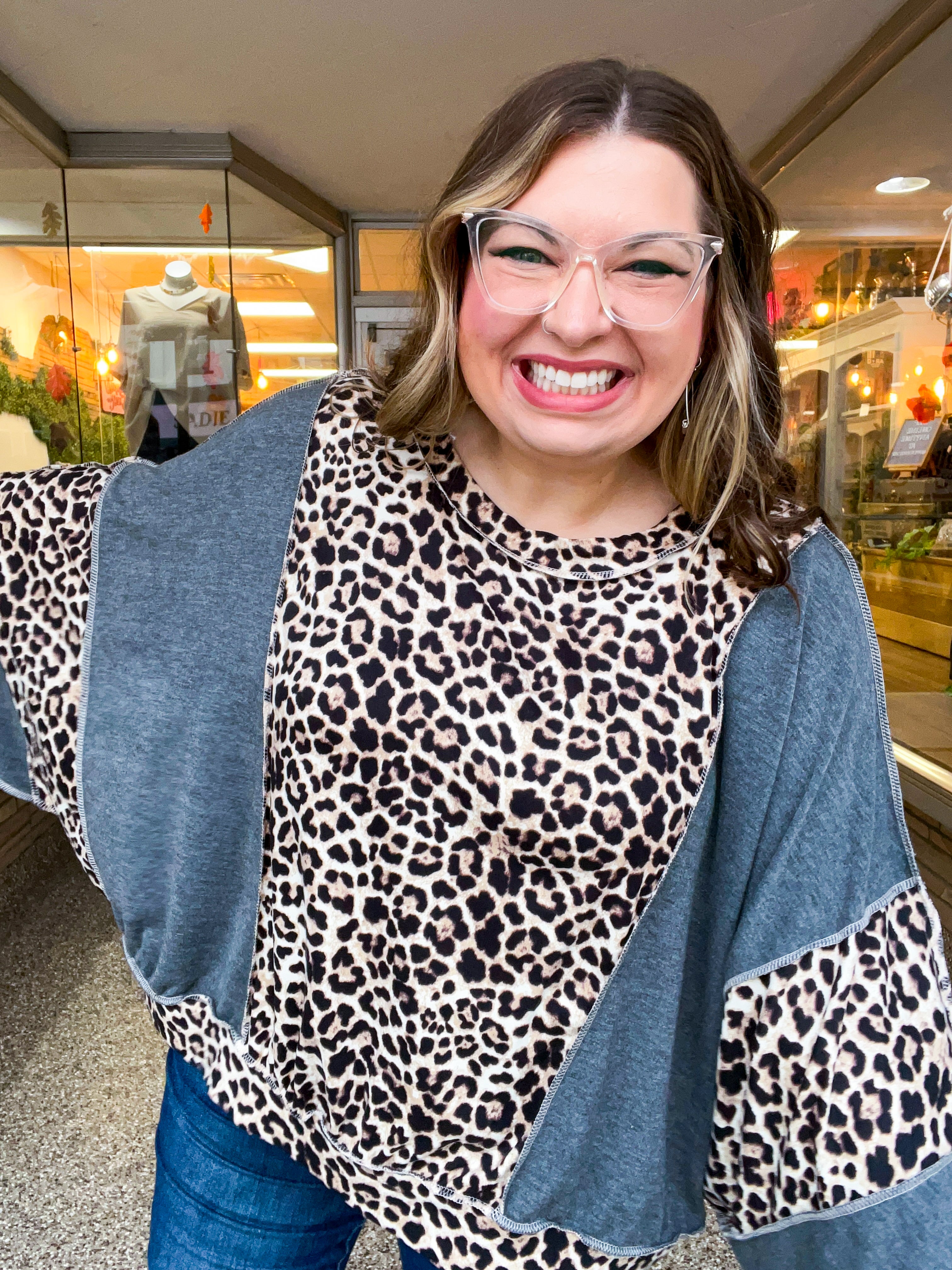 Fallin’ for Spots Pullover in Charcoal