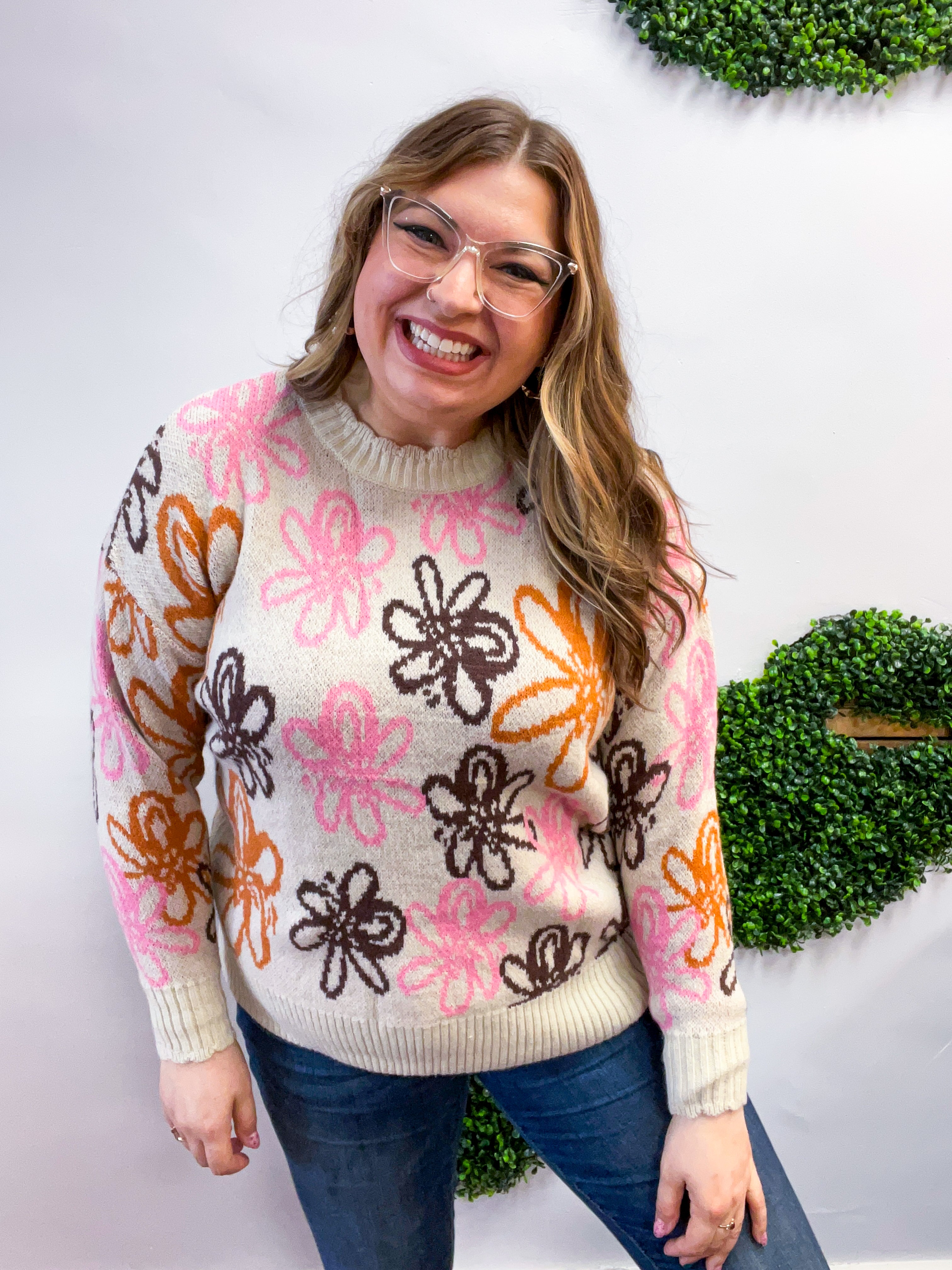 Retro Petals Sweater
