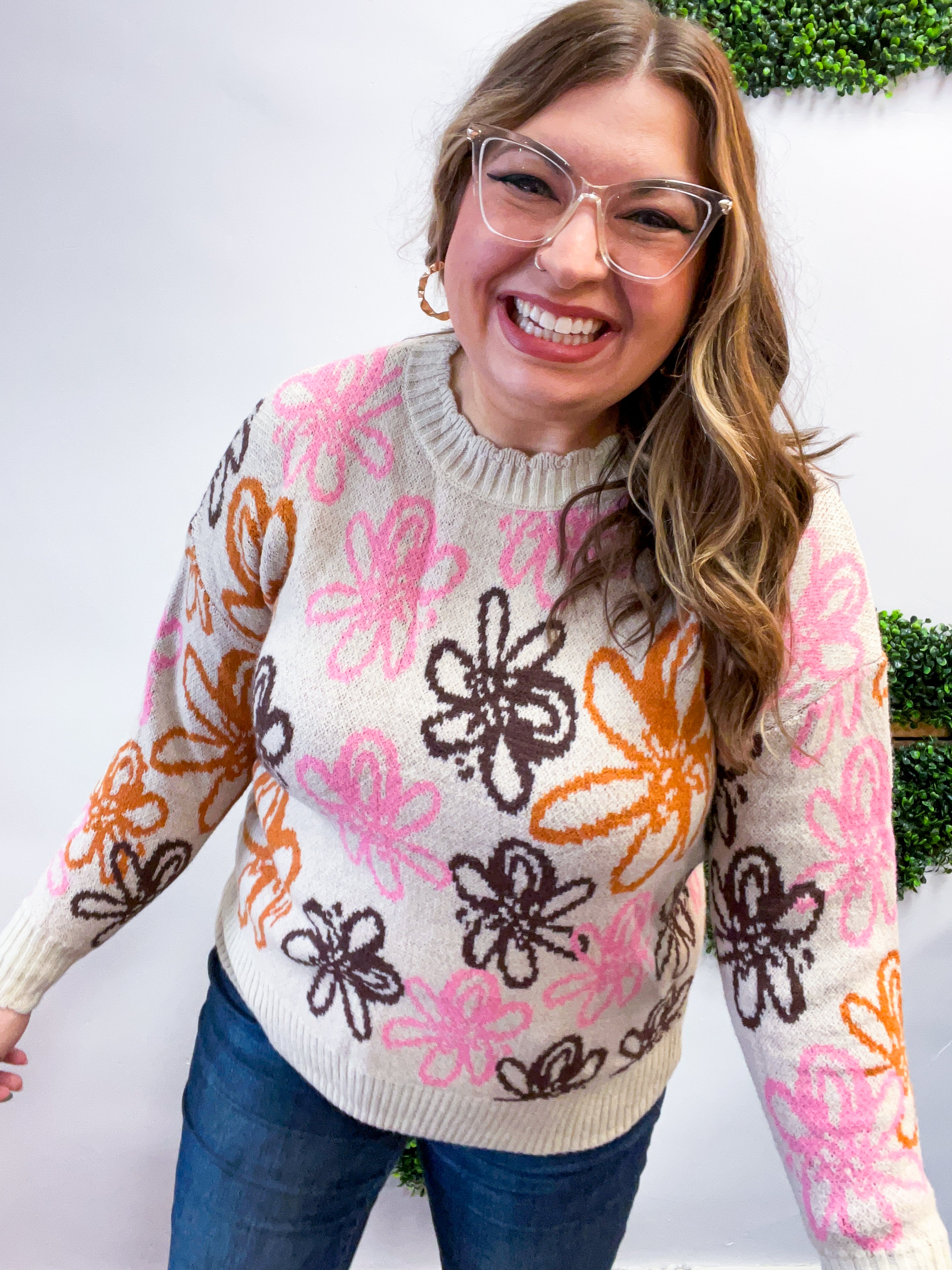 Retro Petals Sweater