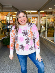 Retro Petals Sweater