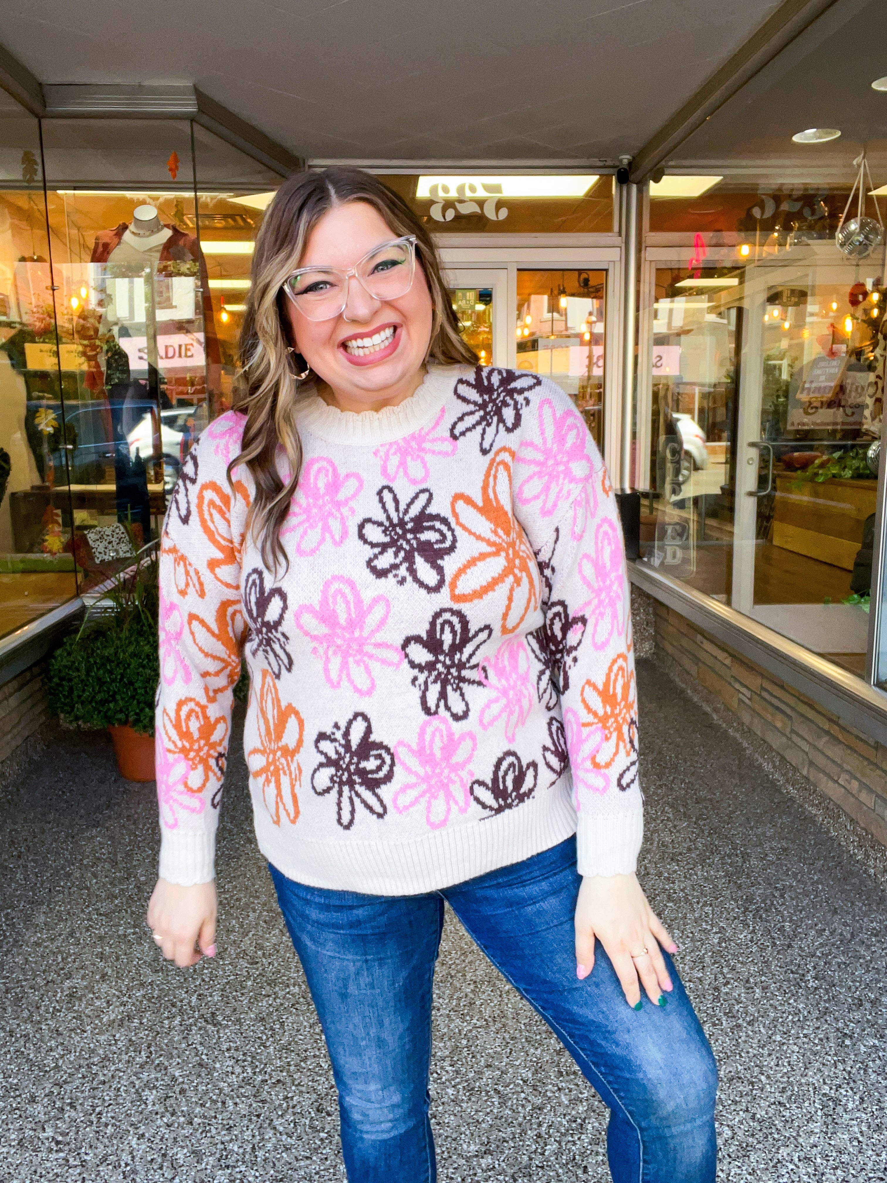 Retro Petals Sweater