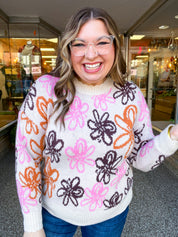 Retro Petals Sweater