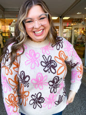 Retro Petals Sweater