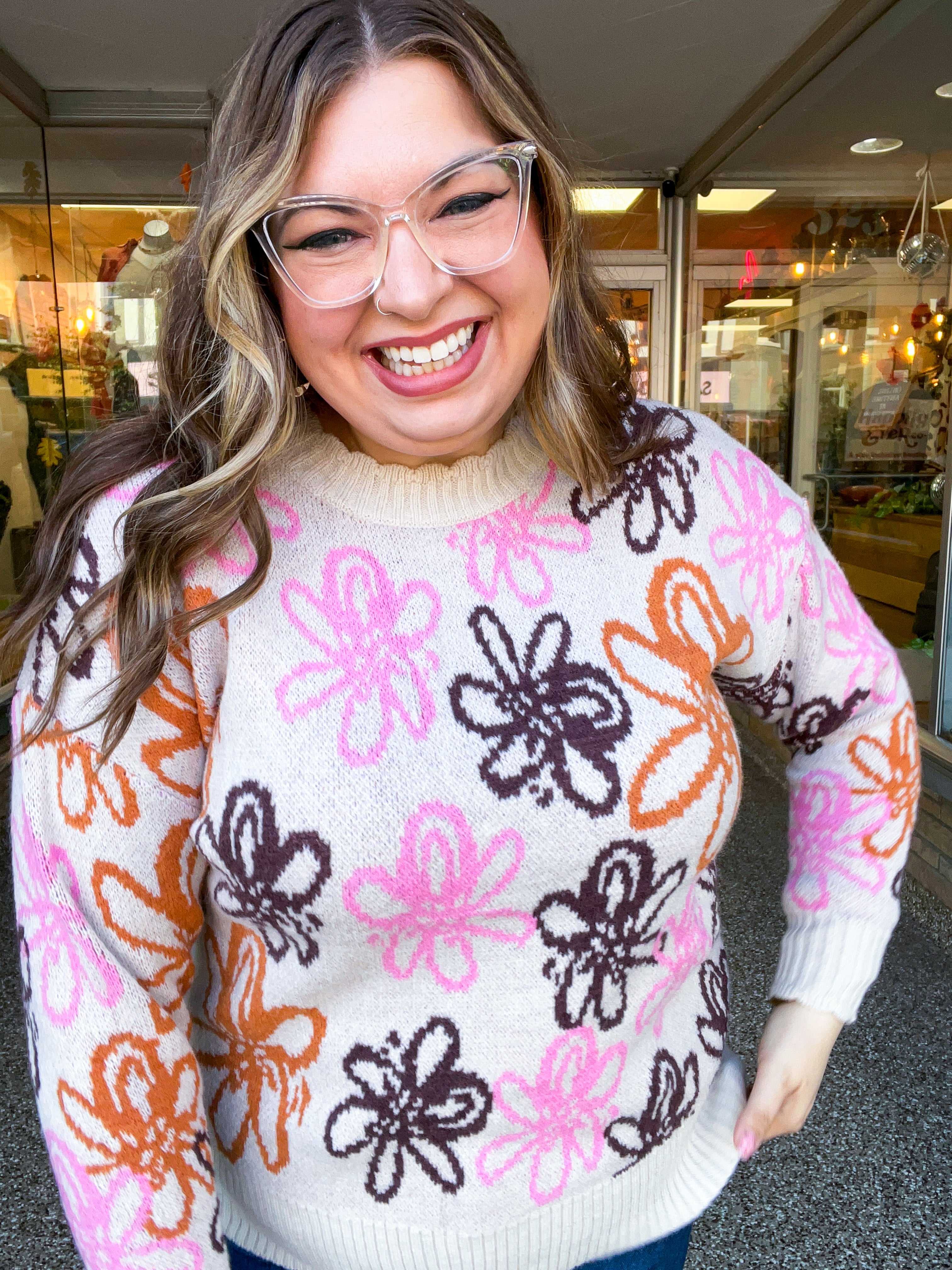 Retro Petals Sweater