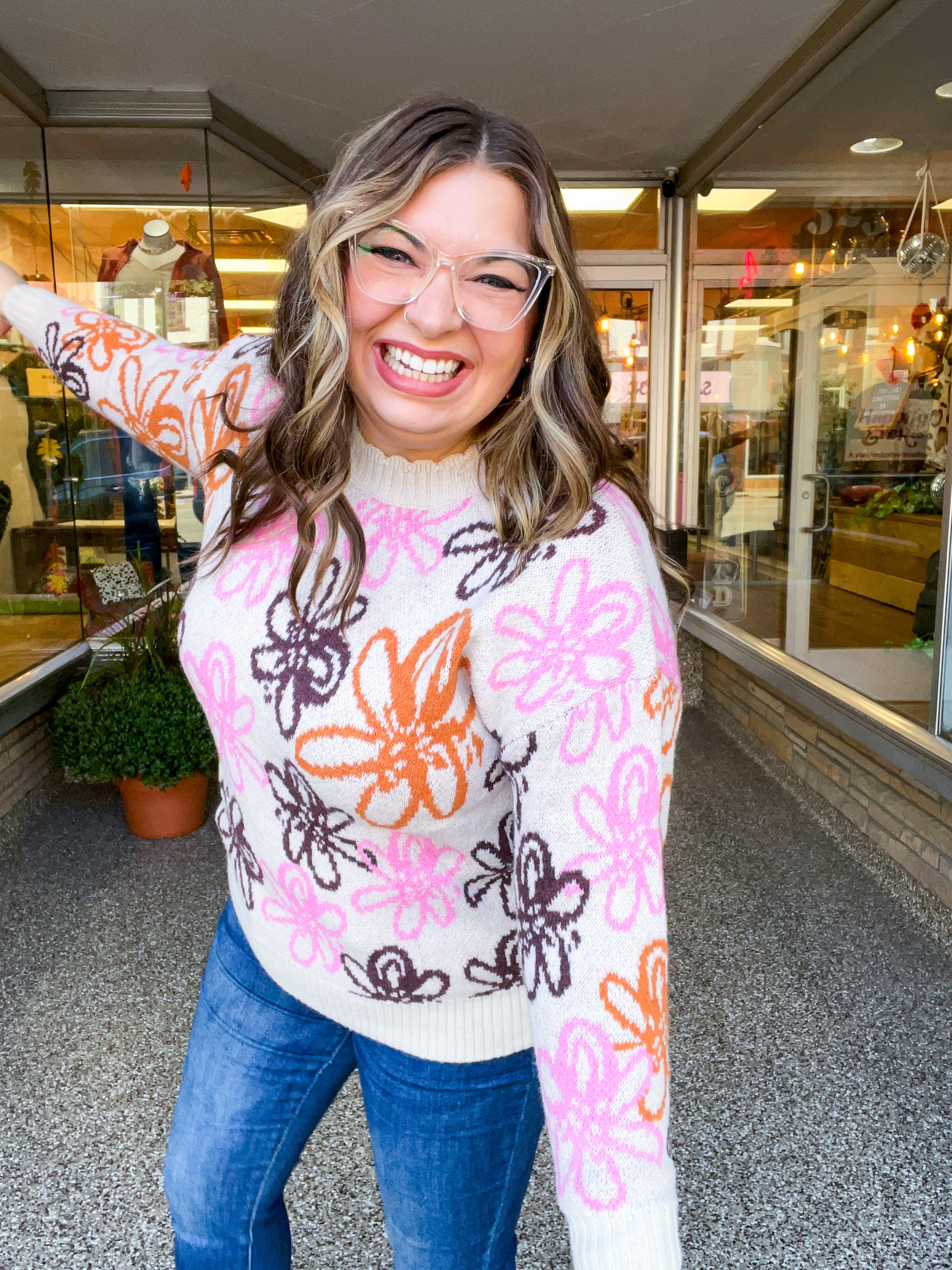 Retro Petals Sweater