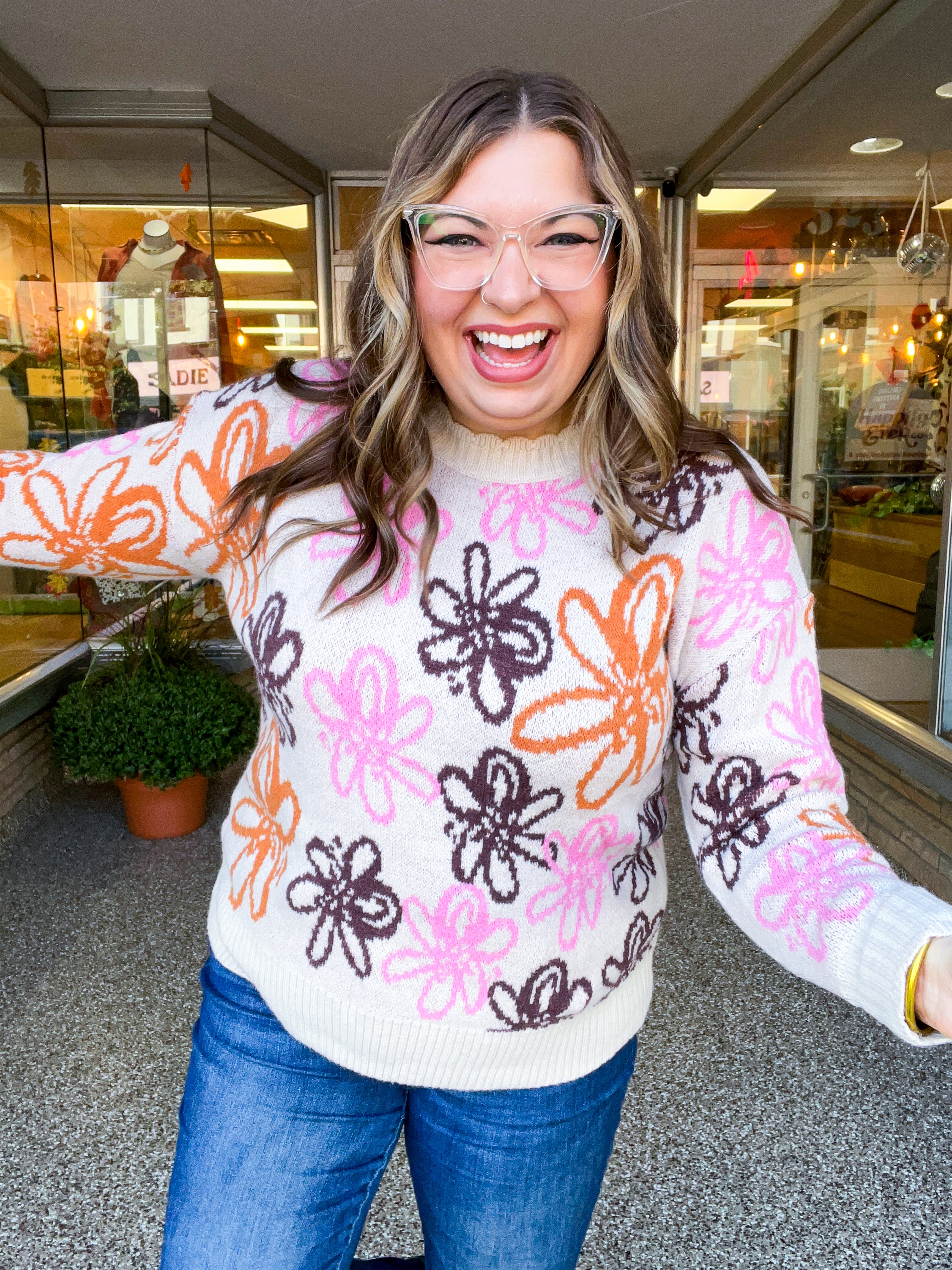 Retro Petals Sweater