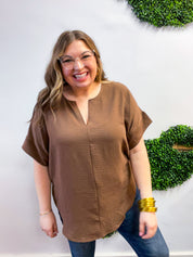 Go With the Flow Top in Brown