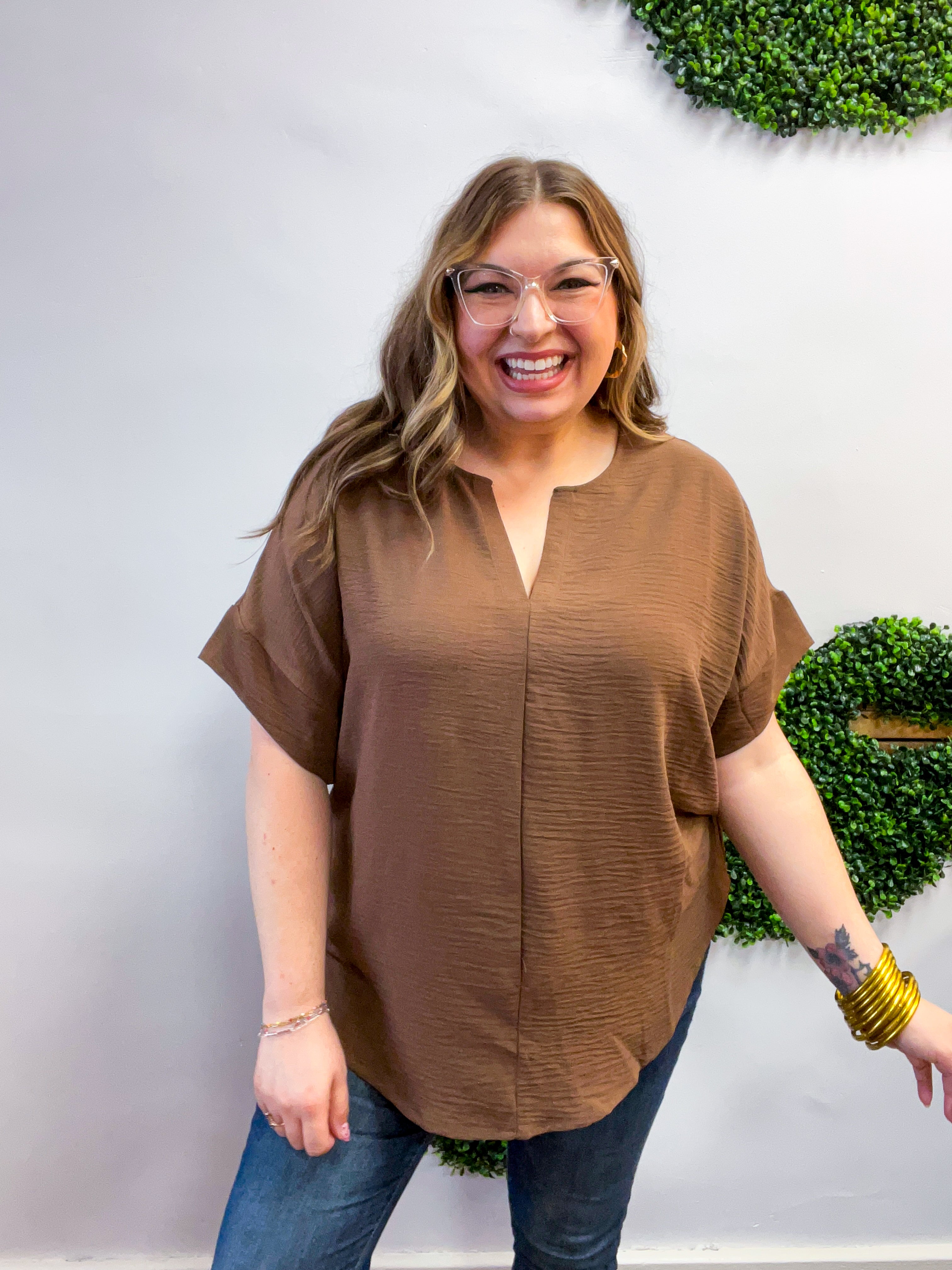 Go With the Flow Top in Brown