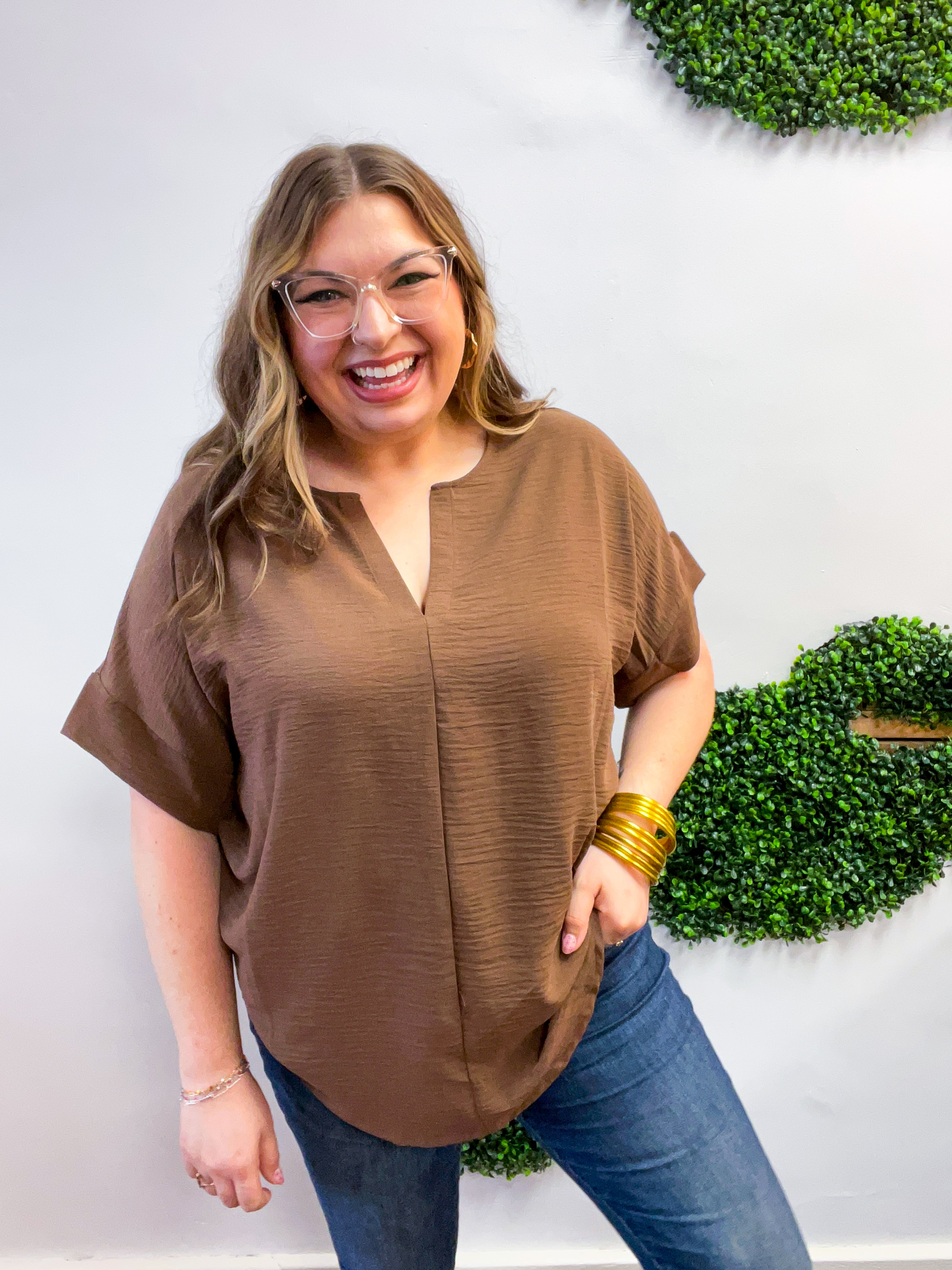 Go With the Flow Top in Brown