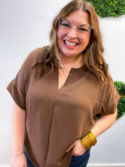 Go With the Flow Top in Brown