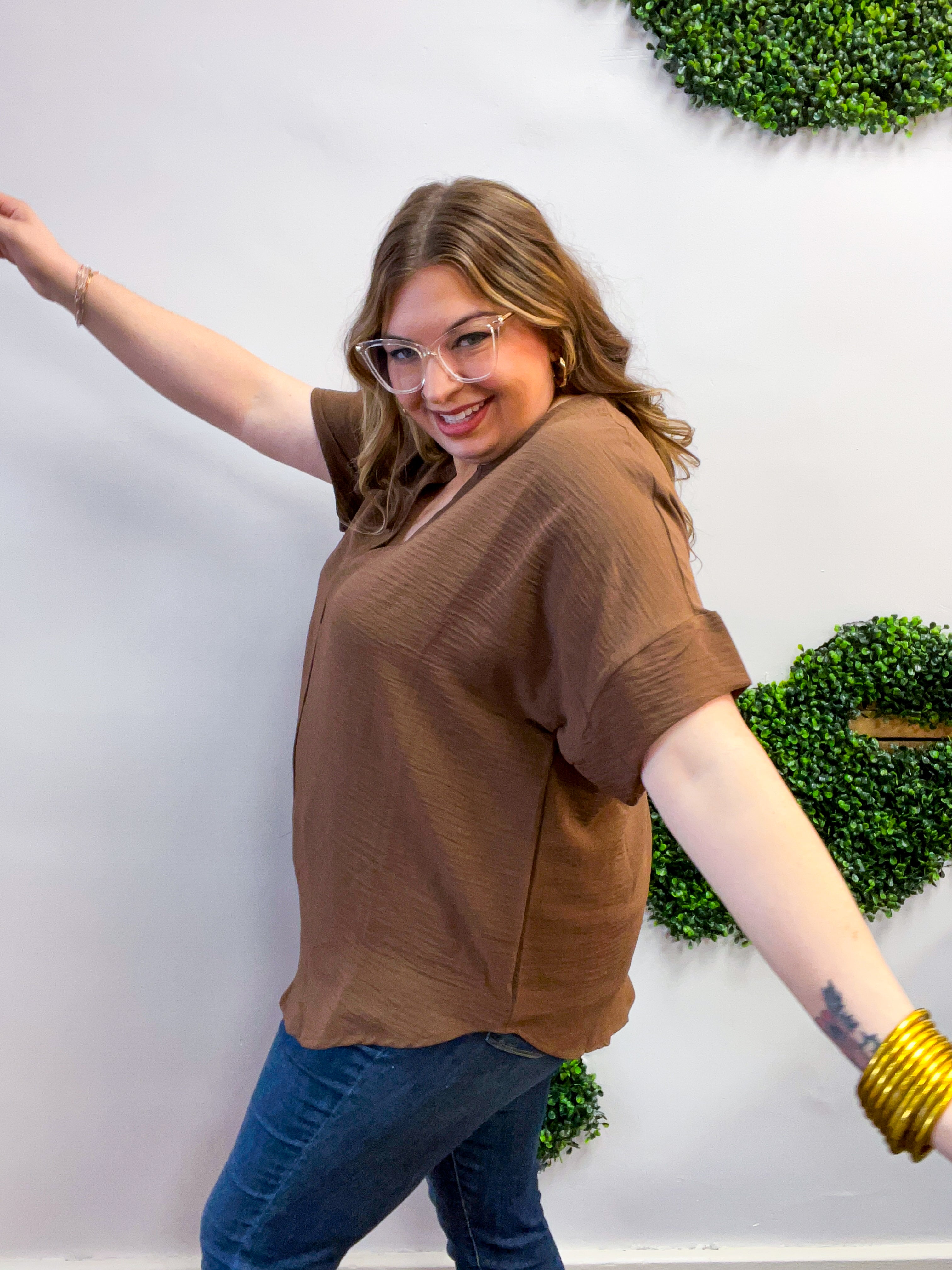 Go With the Flow Top in Brown