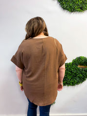 Go With the Flow Top in Brown