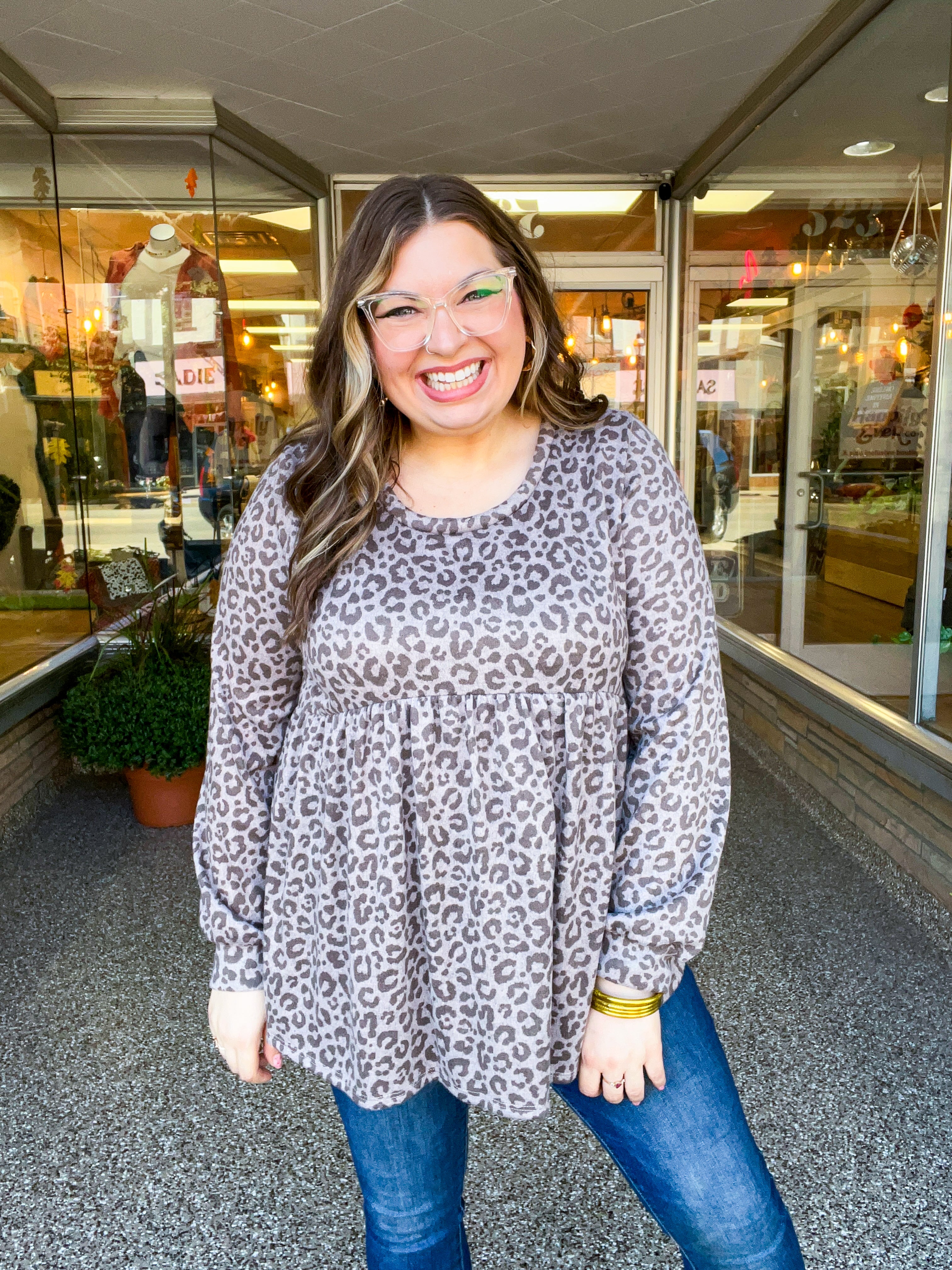 Cuddle Me Leopard Babydoll Top