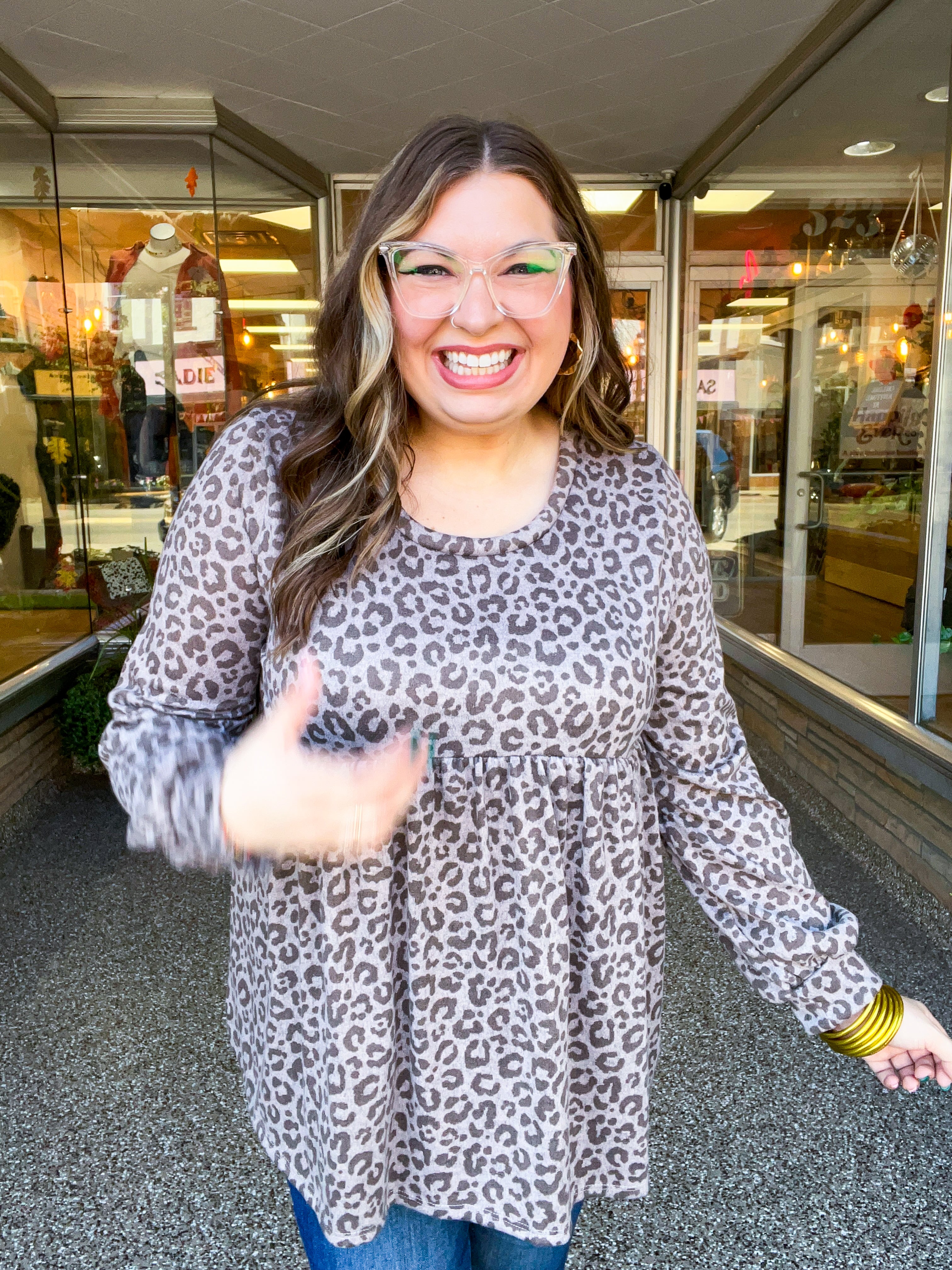 Cuddle Me Leopard Babydoll Top