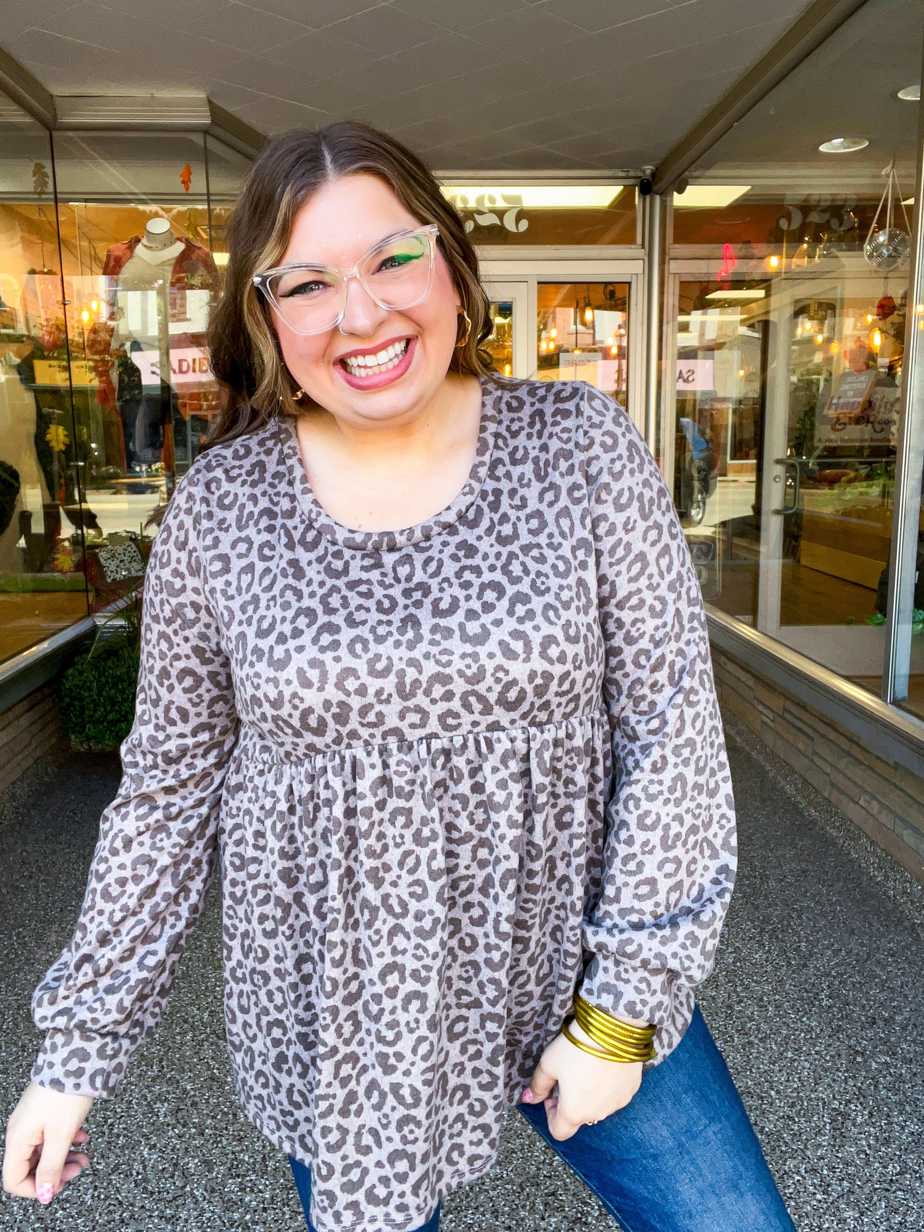 Cuddle Me Leopard Babydoll Top