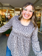 Cuddle Me Leopard Babydoll Top