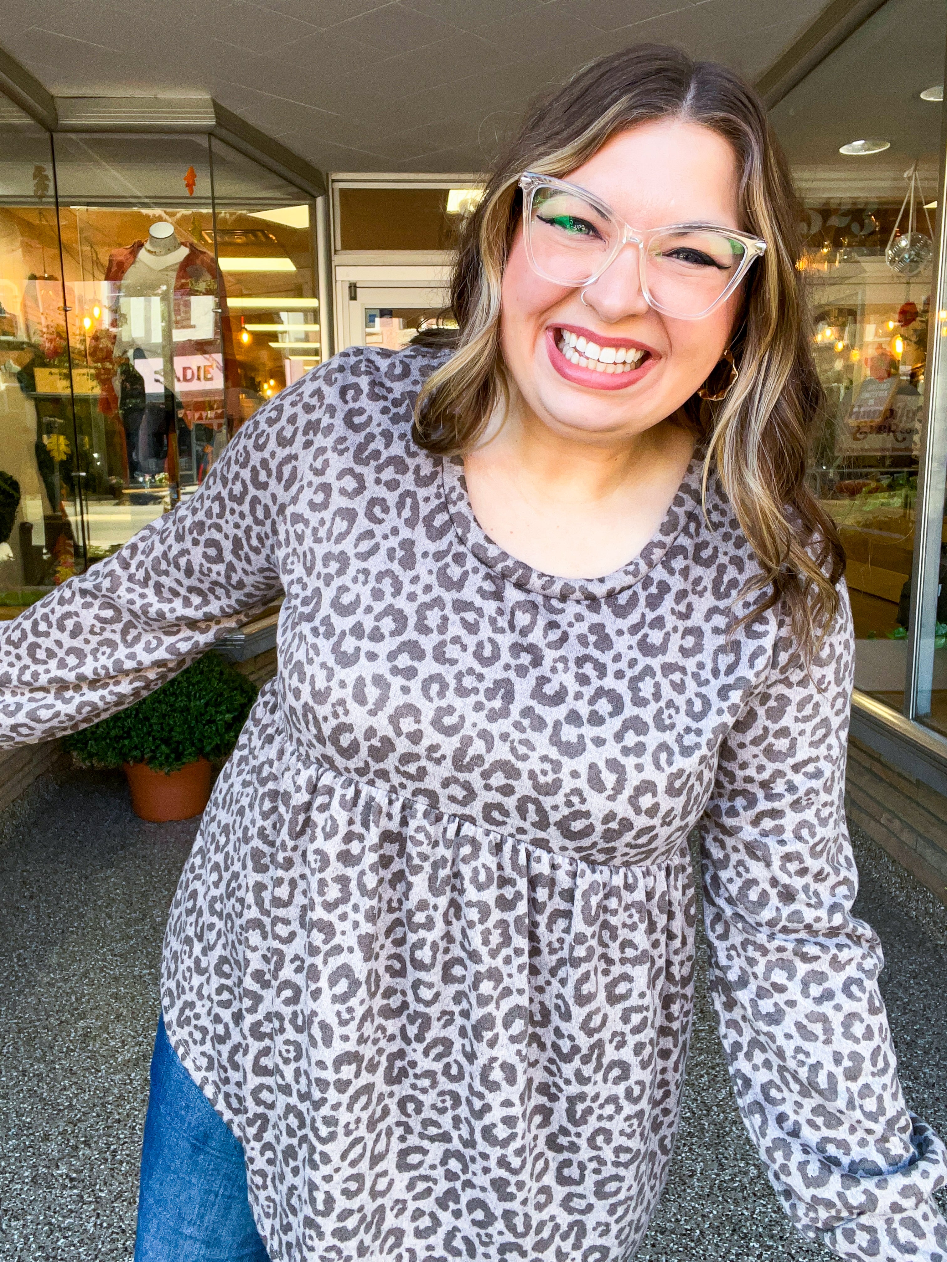 Cuddle Me Leopard Babydoll Top
