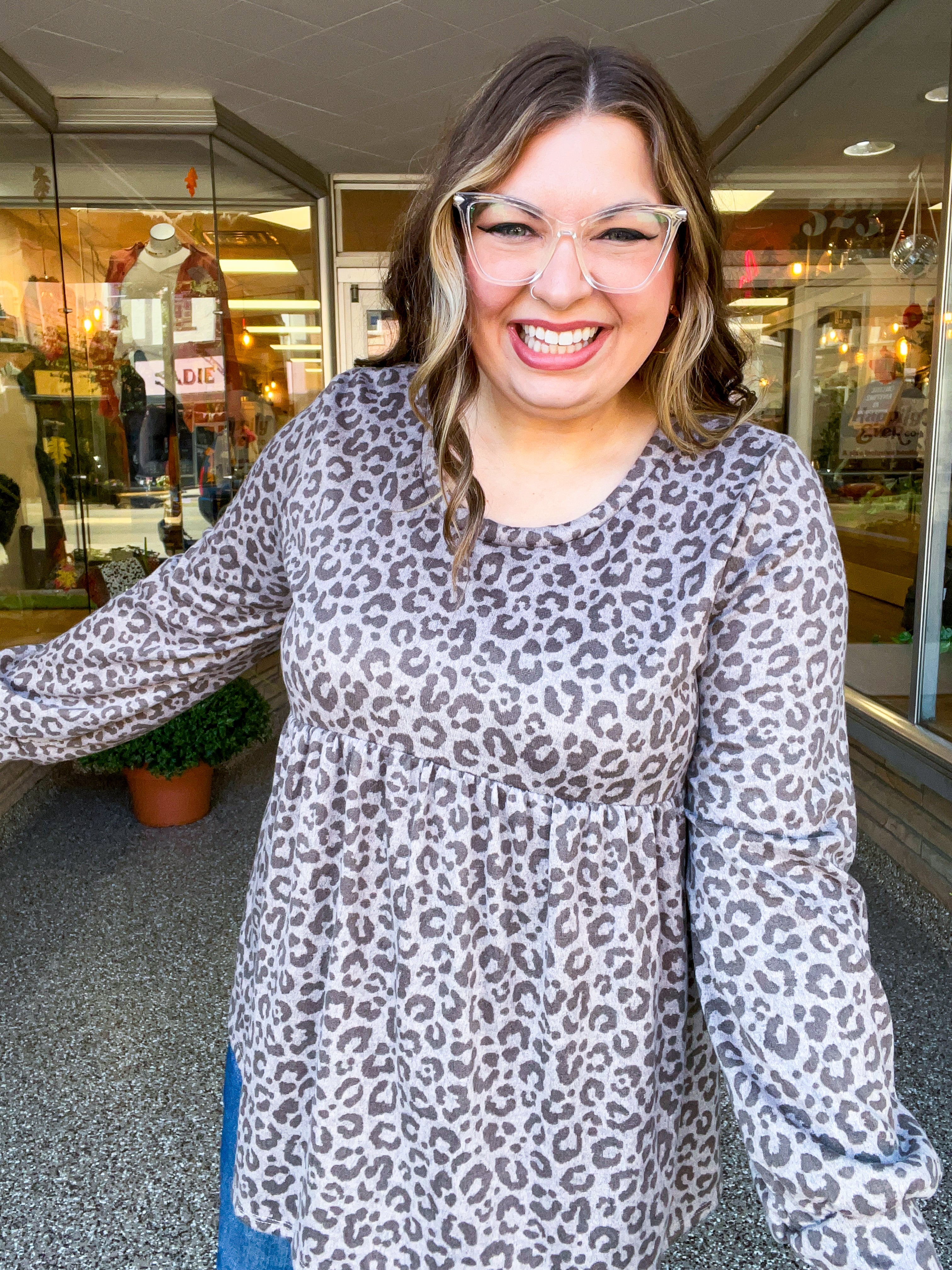 Cuddle Me Leopard Babydoll Top