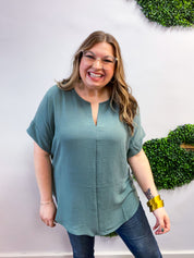 Go With the Flow Top in Jade