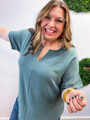 Go With the Flow Top in Jade