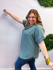 Go With the Flow Top in Jade