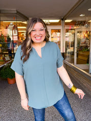 Go With the Flow Top in Jade