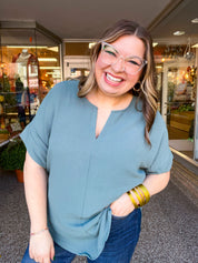 Go With the Flow Top in Jade