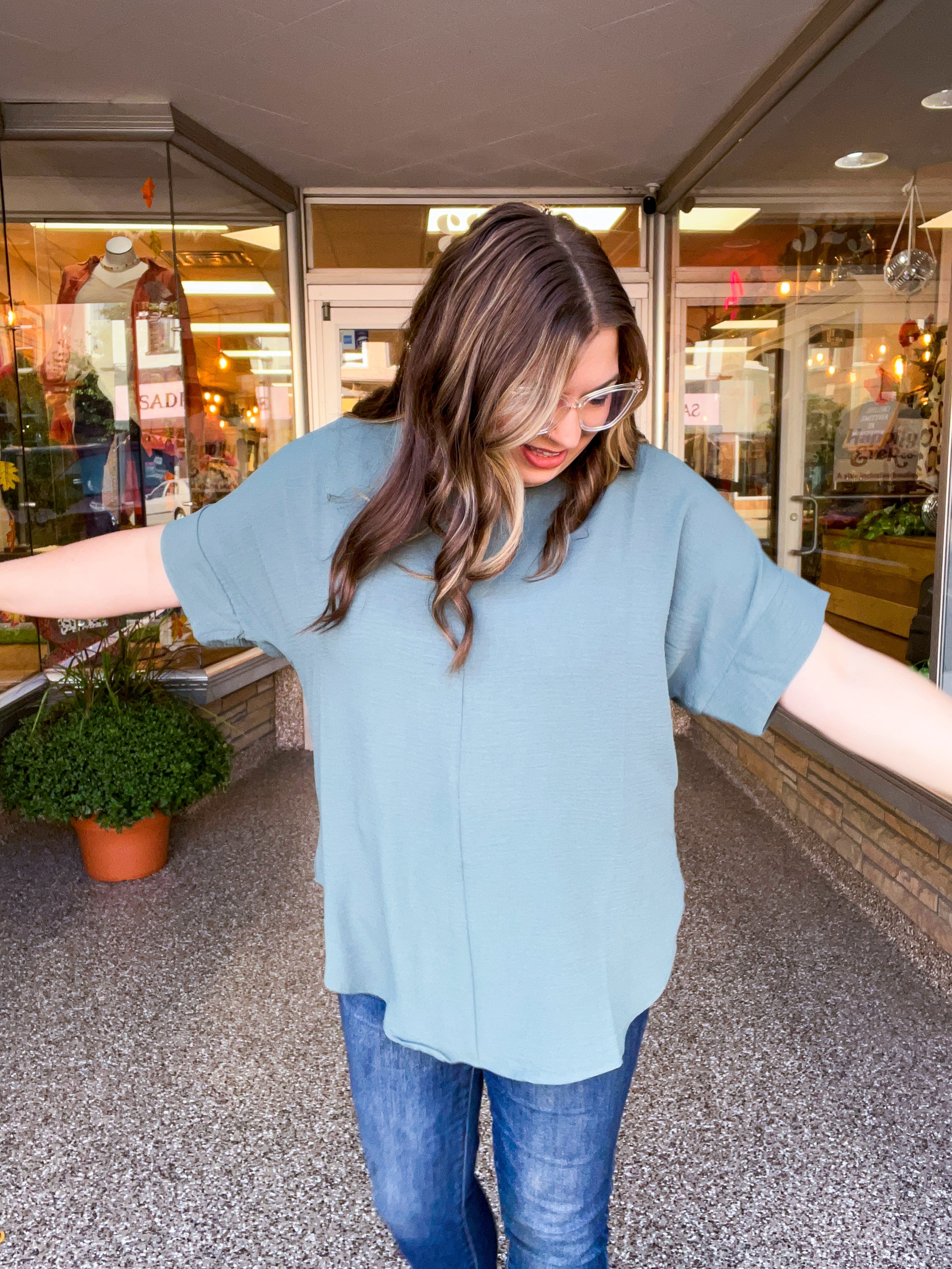 Go With the Flow Top in Jade