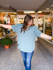 Go With the Flow Top in Jade