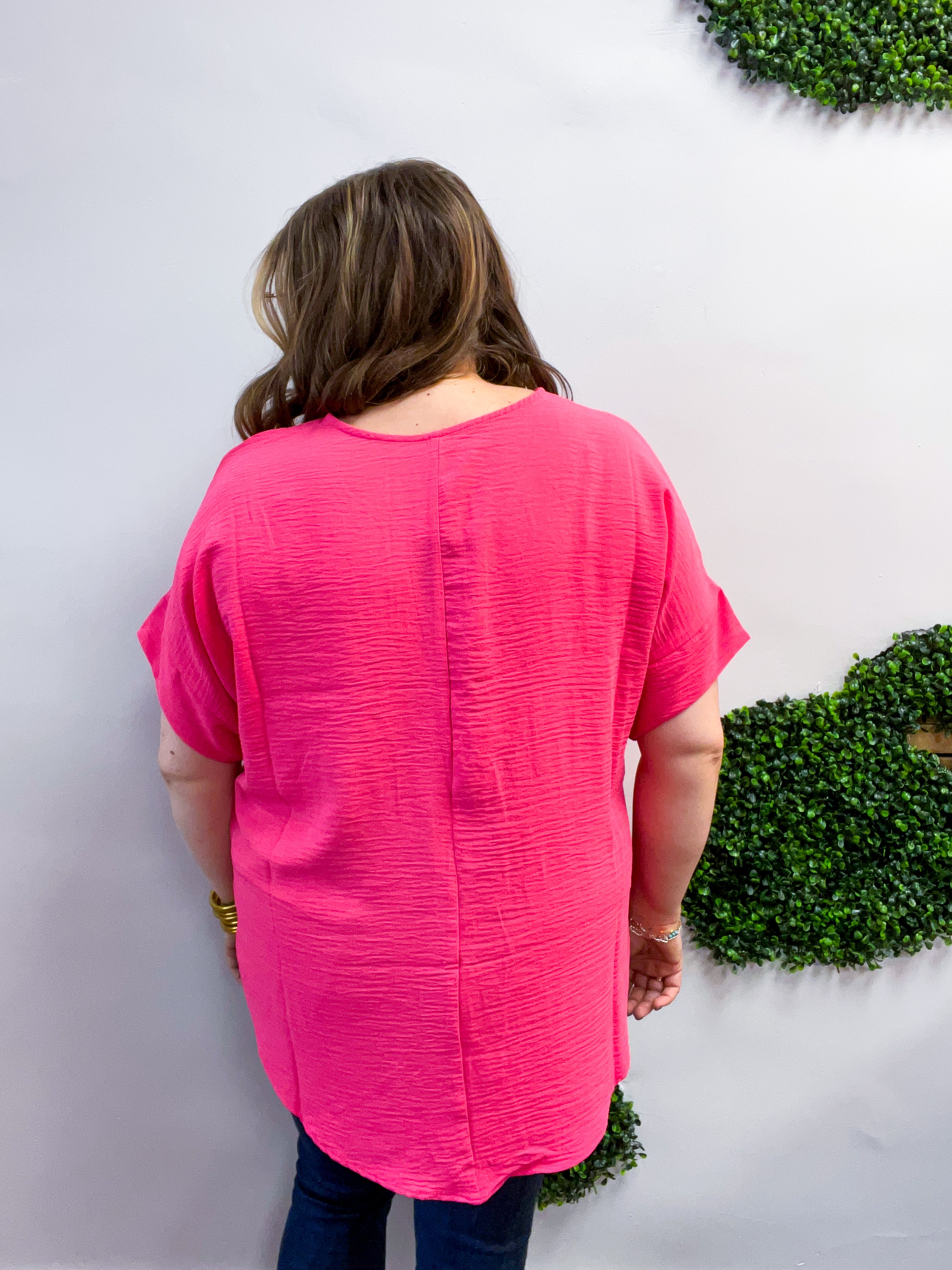 Go With the Flow Top in Fuchsia