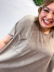 The Slouch Side Pocket Hacci Top - Ash Mocha