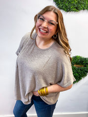 The Slouch Side Pocket Hacci Top - Ash Mocha