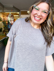 The Slouch Side Pocket Hacci Top - Ash Mocha