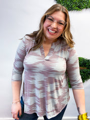 Dusty Haze Notch Neck Top
