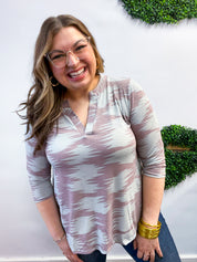 Dusty Haze Notch Neck Top