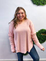 Toasty Textures Waffle Top in Mauve