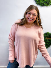 Toasty Textures Waffle Top in Mauve