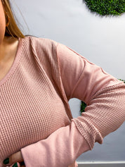 Toasty Textures Waffle Top in Mauve