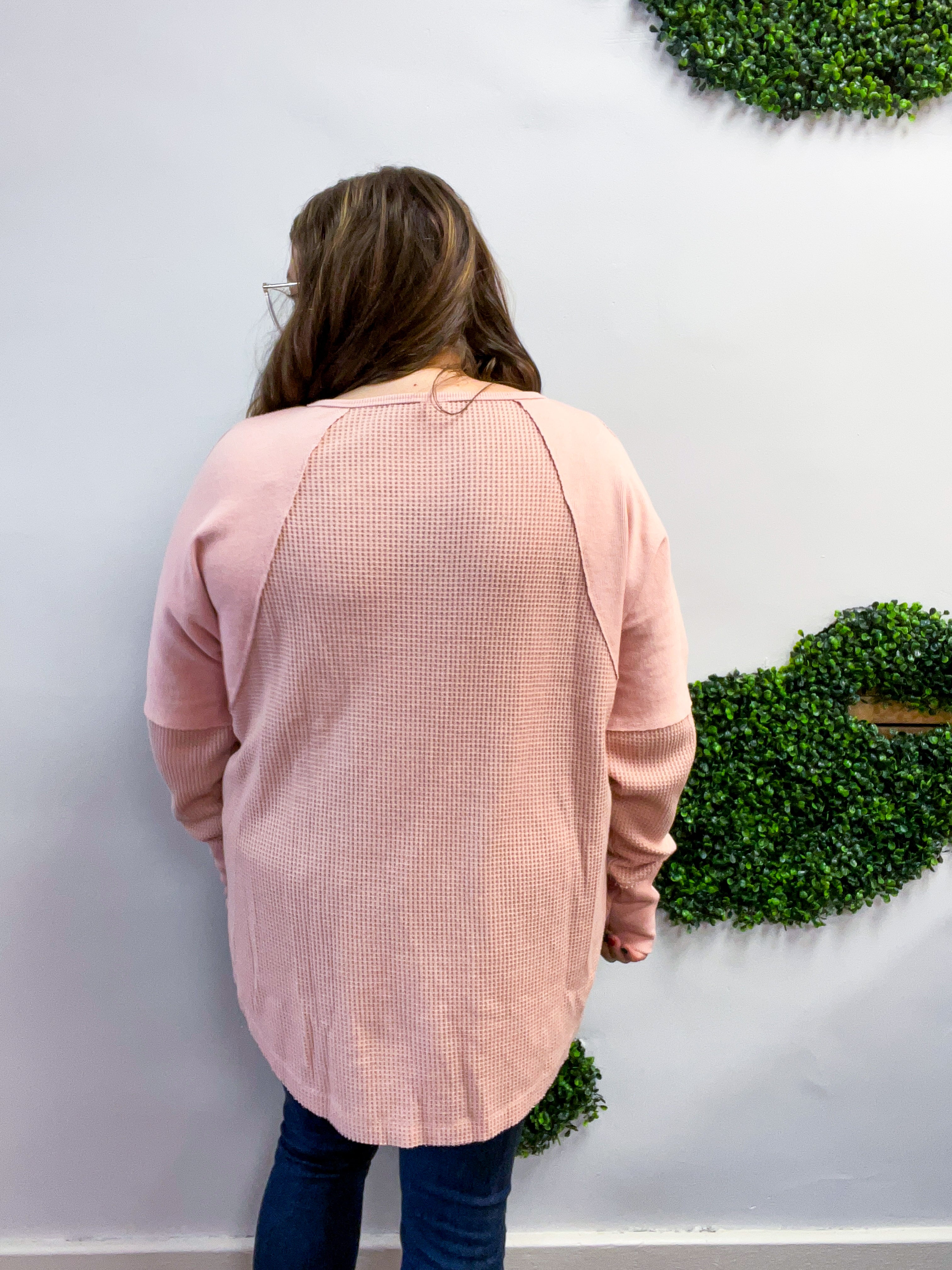 Toasty Textures Waffle Top in Mauve
