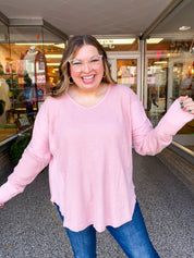 Toasty Textures Waffle Top in Mauve